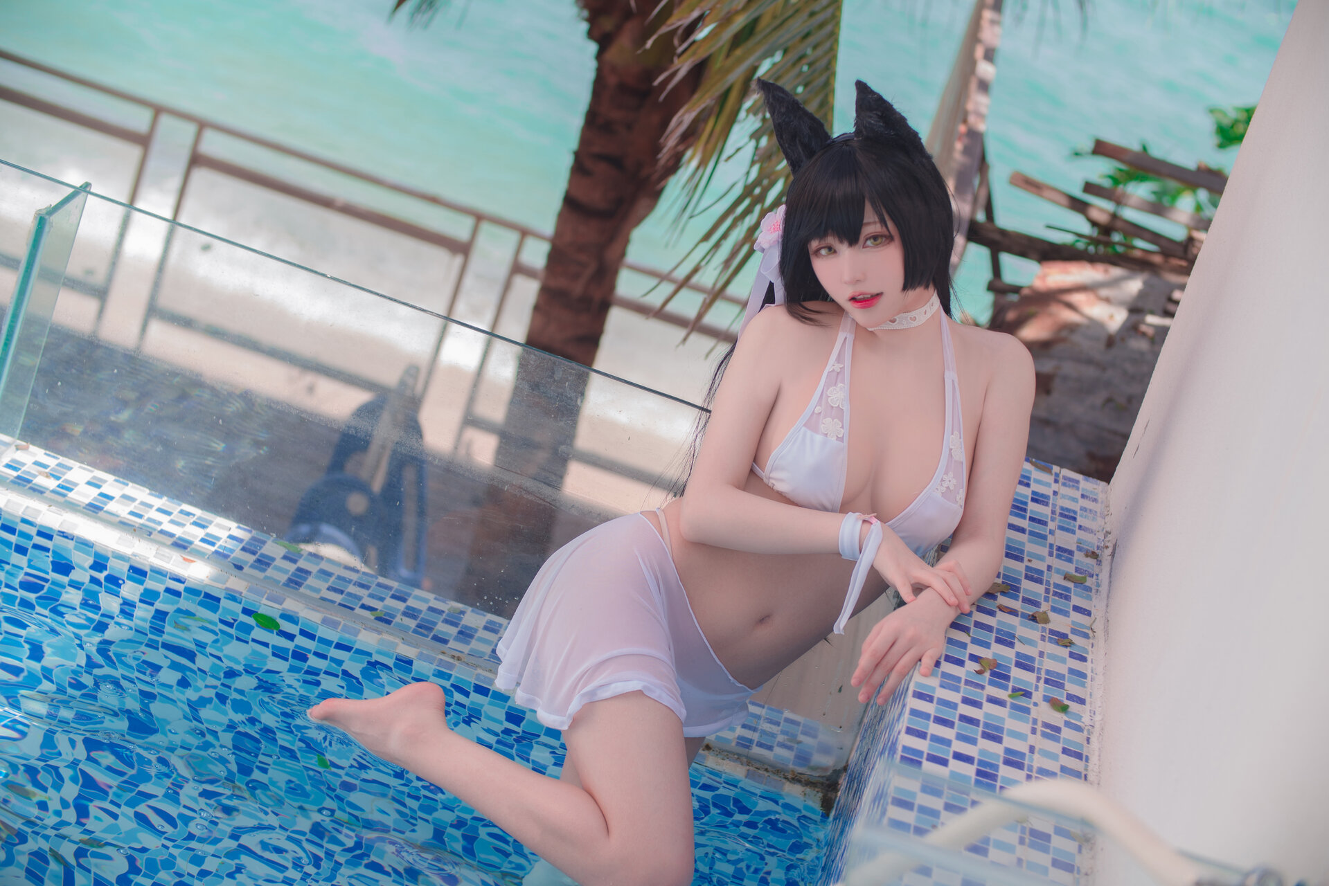 图库-Cosplay [起司块wii] 爱宕泳装 Atago Azur Lane